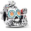 The Charmery Ciondolo a forma di teschio Disney Coco Miguel e Dante, in argento Sterling 925, compatibile con ciondoli Pandora e molti altri braccialetti con ciondoli del Regno Unito.