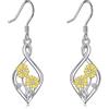 YAFEINI Orecchini da donna, in argento Sterling 925, con girasole, funghi, cardo scozzese/margherita, pendenti, per ragazze, gioielli infiniti, Argento sterling, Zirconia cubica