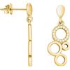 SOFIA MILANI - Orecchini da Donna in Argento 925 - Placcati in Oro e con Pietra Zircone - Orecchino Pendente a Cerchio - E3089