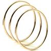 Kritz 3 Pezzi Bracciale Rigido 3MM per Donna Placcato Oro o Argento e Acciaio inossidabile - Braccialetto Liscio Impilabile - Gioielli Regalo Donne e Ragazze (X3 Oro)