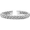 Beloved Bracciale donna in Acciaio con apertura, semirigido - misura regolabile - Lavorazione a treccia bombata - braccialetto idea regalo
