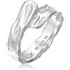 Kuzzoi Anello da uomo in argento sterling 925, martellato, misura anello da 60 - 66, 0611382824, 66