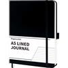 DagouColor Quaderno, A5, 90 Fogli(180 Pagine), PU Leder Hardcover Tagebuch, 120GSM Premium Quaderni per Office School Home Business Scrittura & Prendendo Appunti, Tasca, Chiusura Elastica