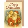 Edition Seidel Biglietto di auguri di Natale di alta qualità, con busta, biglietto di auguri di Natale, in inglese, per donna e uomo, retrò, con scritta Merry Christmas Xmas Babbo Natale Fata (W1128