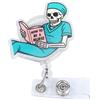 Penitue Porta Badge Retrattile a Forma di Teschio per Uomo e Donna, Divertente Porta Badge con Clip a Coccodrillo per Infermieri Operatori Sanitari Studenti Infermieristici Insegnanti
