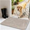 AUAUY Zerbino Trappola Sporco, 50 x 80cm Zerbino Asciugapassi per Interno, Tappeto Assorbi Acqua, Antiscivolo, Lavabile, per Cane, Ingresso, Porta e Corridoio, Casa e Ufficio (Grigio Chiaro)