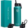 Hydropal Borraccia Termica in Acciaio Inox, Borraccia con Cannuccia 500ml/750ml/1L/1.2L/1.9L, Bottiglia Termica Doppia Parete per Bevande Calde e Fredde, Thermos Senza BPA per Scuola, Sport, Palestra