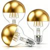 Vanpus Lampadina LED E27 6W 2700K (Luce Bianca Calda) - 3 Pezzi - Vetro Semiplaccato Colore Ottone 95mm - Alta Resa Cromatica (CRI>90) - Dimmerabile - Per Atmosfere Accoglienti