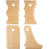 sourcing map 4pcs Pottery Ribs Trimming Tools Faggio Ceramica Profilo Bundle Big Wave Shaper Texture Rib Legno di Faggio per Intagliare Ceramica Argilla