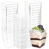 Wubushan Monoporzione per dolci 160ml Senza cucchiaio, 30Pcs Bicchierini finger food, Finger food con coperchio e Cucchiaio, Tazze da dessert trasparenti peril gelato, Budino, Mousse, Riso, Apericena