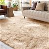 XSIVOD Tappeto Salotto 200x230 Tappeto Camera da Letto Moderno e Morbido per Soggiorno a Pelo Alte Lavabile Fluffy Uni Effetto Pelliccia Senza Tempo Elegante Antiscivolo Facile da Pulire, Beige