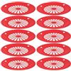 DOITOOL 10 pezzi riutilizzabili in plastica per feste, barbecue e picnic, piatti di carta rotondi, supporto per piatti da barbecue in plastica (rosso)