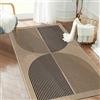 Capslpad Tappeto/passatoia per corridoio, 80 x 150 cm, aspetto iuta, naturale, lavabile, colore nero, marrone, antiscivolo, soggiorno, corridoio, cucina, camera da letto, balcone