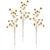 Flair Flower Mini rami di cardo artificiale rosa metallizzato, set da 3 pezzi, decorazione per piante di cardo prezioso, ramo, decorazione natalizia, fiore artificiale