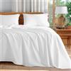 Shilucheng Set di lenzuola per letto king size, 100% cotone, 600 fili, lussuose lenzuola di qualità alberghiera a 5 stelle, traspiranti e fresche, con tasca profonda 40 cm, 4 pezzi (bianco, king size)