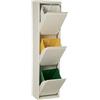DRW Pattumiera per Riciclaggio Verticale Alto 135x33x25 cm Bianco