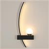 Goeco Applique da Parete Interno LED, 14W Lampada da Parete Moderno Design, Luce Bianco Caldo 3000K, Nera Lampada a Muro per Camera da Letto Bagno Soggiorno Corridoio