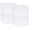 Amazon Basics Set Asciugamani Bagno Spugna 100% Cotone Asciugamani Viso 30x30 cm, Bianco, Confezione 24 Pezzi