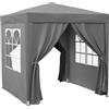 Outsunny Gazebo Pieghevole 2x2 m con 4 Pareti Rimovibili in Metallo e Poliestere, Grigio | Aosom Italy