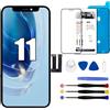 Dinow Display per iPhone 11 LCD Sostituzione Schermo 6.1 LCD di Ricambio Schermo per iPhone 11, Touch Screen per iPhone 11 con Kit di Riparazione, Compatibile con A2221/ A2111/ A2223
