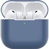 Nemteur Custodia per Airpods Pro 3, Case Protettiva Sottile in Silicone per Air Pods Pro 3 2025 (USB-C) Cover in Silicone Visibile con LED Frontale, Navy Blu