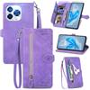MOJIA Custodia Portafoglio per Oukitel C65 / C65 Pro, Pelle PU Flip Cover per Telefono con Guscio Interno in TPU, Multifunzione Porta Carte con Cinturino Polso. Viola