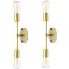 Biqing 2PCS 2-Luci Applique da Parete Interno Lampada da Parete Moderno Lampada da Parete per Camera da Letto, Soggiorno, Corridoio, Oro
