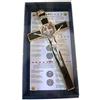 GTBITALY 10.004.21 Nero Croce CROCEFISSO Oro Dorato San Benedetto 20 CM Smaltata A Mano con Scatola Box Gift Saint Benedict ESORCISMO PRETE ESORCISTA