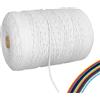 FORBELL Filato macramè, 3 mm x 300 m, filato di cotone premium, per fai da te (bianco, 3 mm x 300 m)