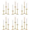 Sziqiqi 18 Pezzi Portacandele Candelabro Oro per Matrimonio - 48/42/36cm Portacandele in Metallo Candeliere Decorativo Candelabro con Vetro per Centrotavola di Nozze Natalizio Tavola Caffè Decorazione