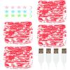 MUXIJIA Catena luminosa a LED, 4 pezzi, 20 LED, 2 m, USB, per esterni/interni, impermeabile, per camera da letto, cortile, matrimonio, Natale, fai da te, ecc. (rosso)