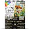 In Textu Libro da Colorare per Adulti Foreste Incantate, Carta 200 g/m² | Rilegatura a spirale, A4, qualità premium, 30 disegni, 300 modelli a colori, per matite e marker acrilici/alcol/acqua