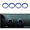 VIGORFLYRUN PARTS LTD 4pcs Auto Aria Condizionata Air Vent Uscita Anello Copertura Decorativo Trim Car Styling per A3 S3 2013-2016 / Q2 2017 - Blu