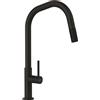 SCHOCK|Miscelatore Cucina TALINOS Con Doccia Estraibile, Rubinetto Canna Alta, Saving Apertura 90°, Acciaio Inox Massiccio 304 Smaltato Nero Opaco, Abbinabile ai lavelli.