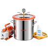 VEVOR Pompa per Vuoto 3,5 CFM 99 L/min Camera per Vuoto Acciaio Inossidabile 18,92 L, 1 Stadio con Coperchio in Vetro Temperato, Kit di Pompa con Tubo da 1,5 m per Stabilizzazione del Legno