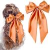 LECTNORE Fermo per capelli a fiocco, fiocchi per capelli da donna, forcina per capelli con fiocco grande, fermagli per capelli francesi con nastro lungo, fiocchi per capelli da donna e bambina (arancione)