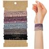 REEKNOKOL 20 Elastici per Capelli, Fermacoda Boho, Senza Danni, Colori Scuri, Braccialetti per Donne, Ragazze e Uomini, Capelli Spessi/Media/Lunghi