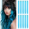 REEKNOKOL 10 Estensioni per Capelli Blu, 22 Pollici, Clip in Capelli Lisci Sintetici, per Donne e Ragazze, Uso Quotidiano e Feste