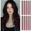 ARWIG 10 extension per capelli rosso, lunghezza 55,8 cm, extension con clip, accessori per capelli per ragazze (nero-rosso-vinaccia)