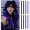 ARWIG Extension Capelli Clip 55 cm, Ciocche Colorate Blu Scuro - 10 Pezzi