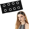 ELNX Fascia Elastica con Occhielli, Ampia Fascia Punk Grunge per Donna, Accessorio Moda Y2K per Yoga, Corsa, Lavoro e Halloween (Nero)