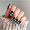 VLYX 24 pezzi di unghie finte, unghie finte corte con colla, unghie a pressione, unghie rimovibili con colla per Natale, Halloween, donne, ragazze, accessori per unghie (verde)