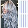 ARWIG 10 estensioni per capelli, 56 cm, colore blu ghiaccio, con clip, accessori per ragazze
