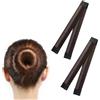 REEKNOKOL Hair Bun Maker, 2 pezzi Hair Bun French Bun Makers per capelli Twist Fold Hair Donuts per chignon Easy Hair Donut Deft Hair Bun Maker Accessori per chignon per ragazze e donne (marrone scuro)