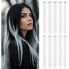 REEKNOKOL 10 Extension Capelli Bianchi, 22 Pollici Clip-In Sintetici Lisci per Donne e Ragazze, Uso Quotidiano e Feste