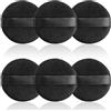 SUBTAVIK 6 Piumini da cipria morbidi e rotondi, per fissare la cipria in polvere libera, 6 cm, per viso e corpo (Nero)