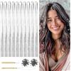 REEKNOKOL 1800 fili di capelli tinsel, kit tinsel argento da 47 pollici, extension glitterate per donne e ragazze, accessori per feste e festival