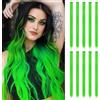 ARWIG 10 extension colorate per capello, 56 cm, lisci, accessori per capello per ragazze, extension con clip (verde)
