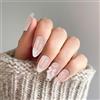 RUGBOL 24 unghie finte a pressione con punta francese, colla sulle unghie, copertura completa, per donne e ragazze, accessori per nail art (stile 2)
