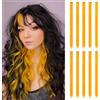 ARWIG 10 extension colorate per capello, 55,8 cm, lisci, accessori per capello per ragazze, extension con clip (giallo-arancione)